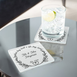 Posavasos De Vidrio Juntos construyeron una vida que amaban Sr y Sra