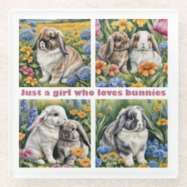 Posavasos De Vidrio Just a girl who loves bunnies