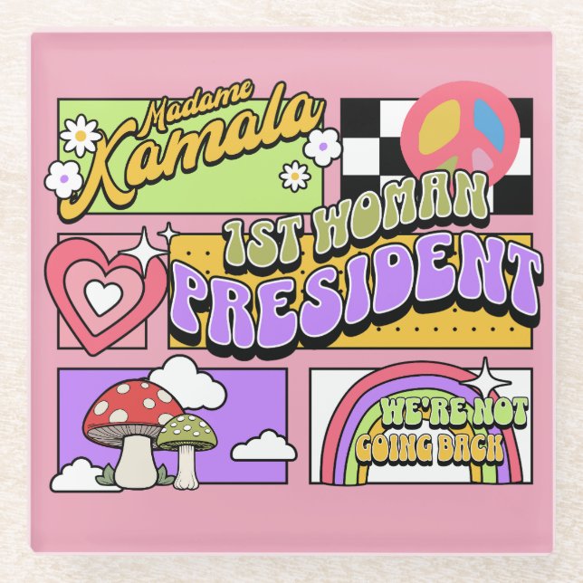 Posavasos De Vidrio Kamala Harris Primera investidura de presidenta (Anverso)