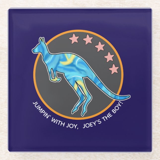 Posavasos De Vidrio kangaroo (Anverso)