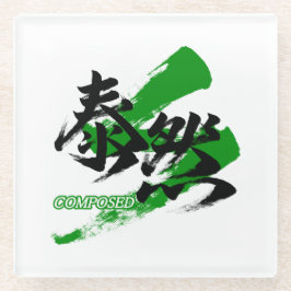 Posavasos De Vidrio Kanji Taizen/Caligrafía japonesa serena