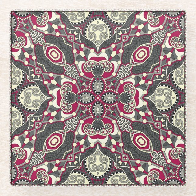 Posavasos De Vidrio Karakoko ucraniano: Diseño de bufanda en el cuello (Anverso)