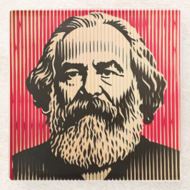 Posavasos De Vidrio Karl Marx en BAUHAUS estilo de ilusión óptica