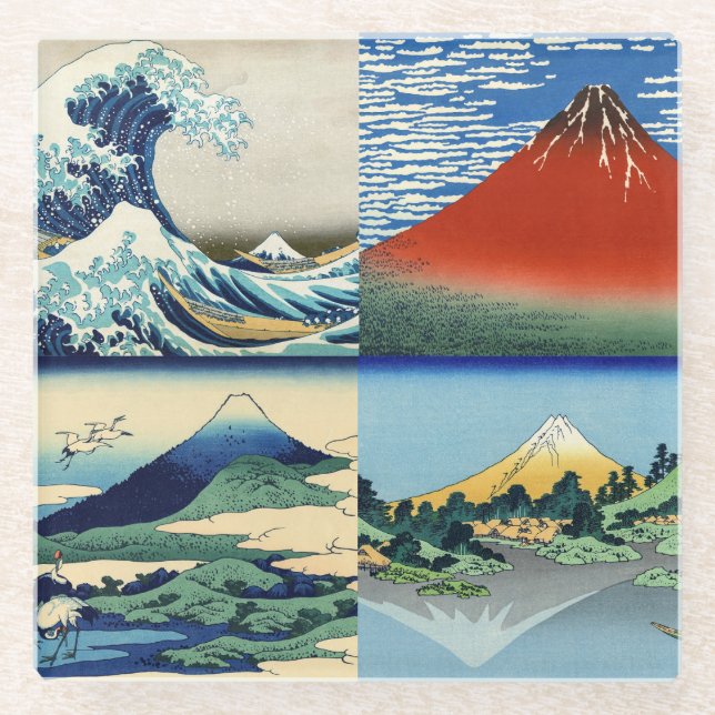 Posavasos De Vidrio Katsushika Hokusai - 36 vistas del Monte Fuji (Anverso)