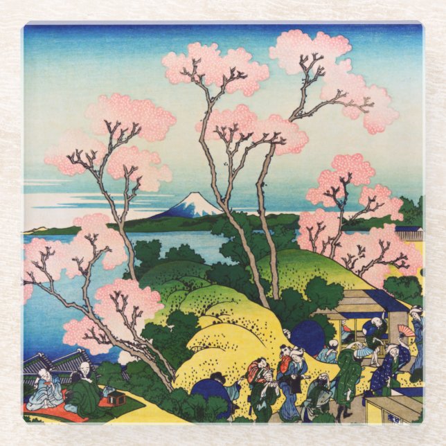 Posavasos De Vidrio Katsushika Hokusai - Gotenyama, Tokaido, Shinagawa (Anverso)