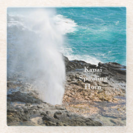 Posavasos De Vidrio Kauai Aqua Océano Spouting Horn Poipu 