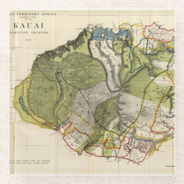 Posavasos De Vidrio Kauai, Hawaii (Anverso)