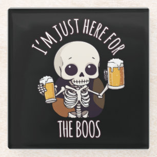 Posavasos De Vidrio Kawaii Skeleton Halloween Oktoberfest