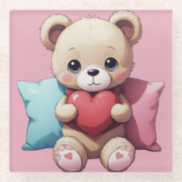 Posavasos De Vidrio Kawaii Teddy Bear