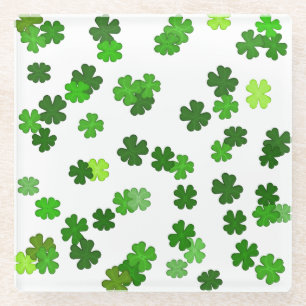 Posavasos De Vidrio Kelly green "Shamrock Falling"