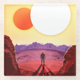 Posavasos De Vidrio Kepler Space Travel Destination Planet Adventure