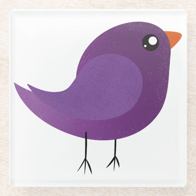 Posavasos De Vidrio Kids cute birdy  (Anverso)