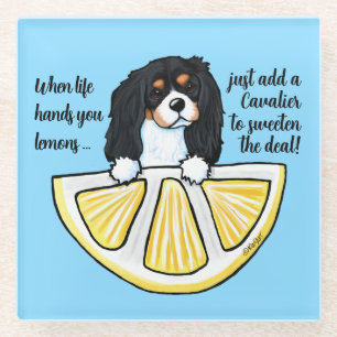 Posavasos De Vidrio KiniArt Cavalier Life Lemons Glass Coaster