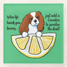 Posavasos De Vidrio KiniArt Cavalier Life Lemons Glass Coaster