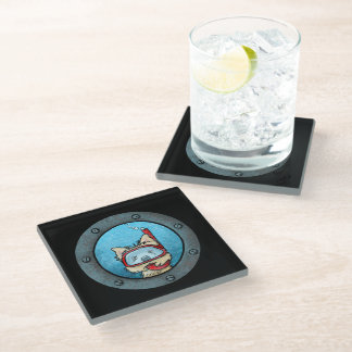 Posavasos De Vidrio KiniArt Snorkeling Cairn Terrier