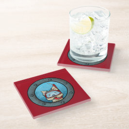 Posavasos De Vidrio KiniArt Snorkeling Cairn Terrier Glass Coaster