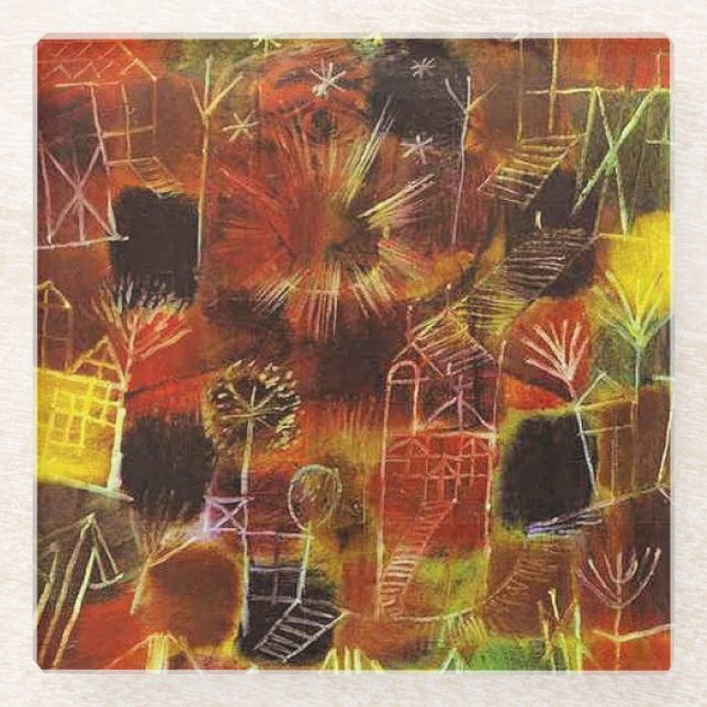 Posavasos De Vidrio Klee - Composición Cósmica (Anverso)