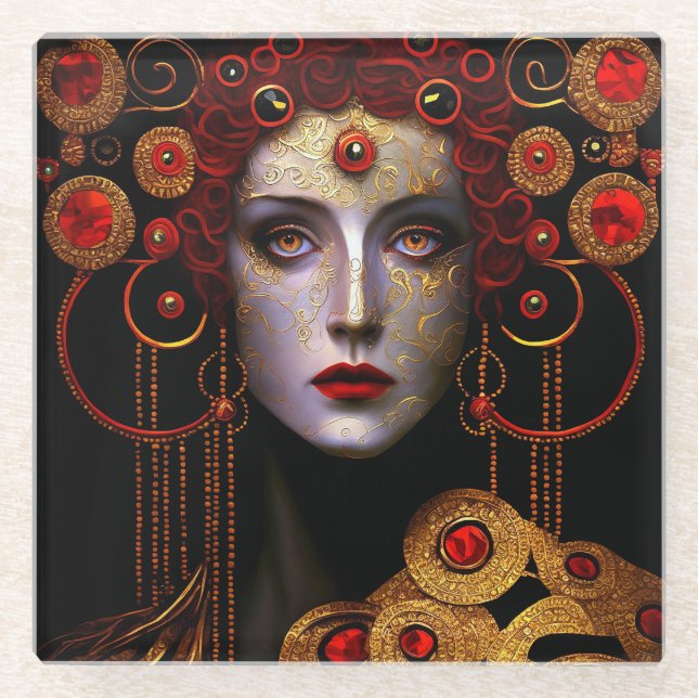 Posavasos De Vidrio Klimt inspiró a la reina diosa (Anverso)