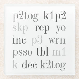 Posavasos De Vidrio KNITTING WORDS Vidrio Beber Pascua