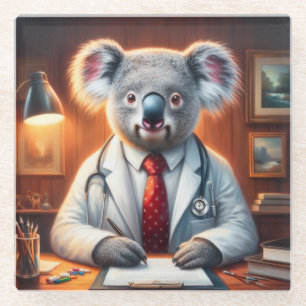 Posavasos De Vidrio Koala Médica