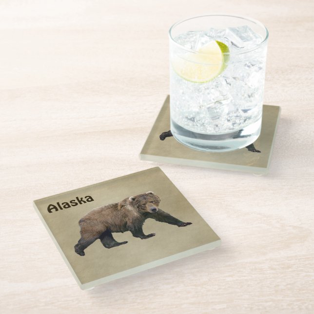 Posavasos De Vidrio Kodiak Bear (Angular)