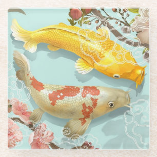 Posavasos De Vidrio Koi Fish