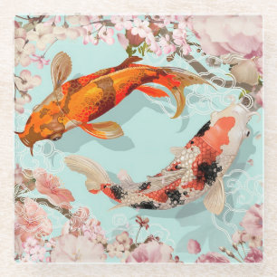 Posavasos De Vidrio Koi Fish