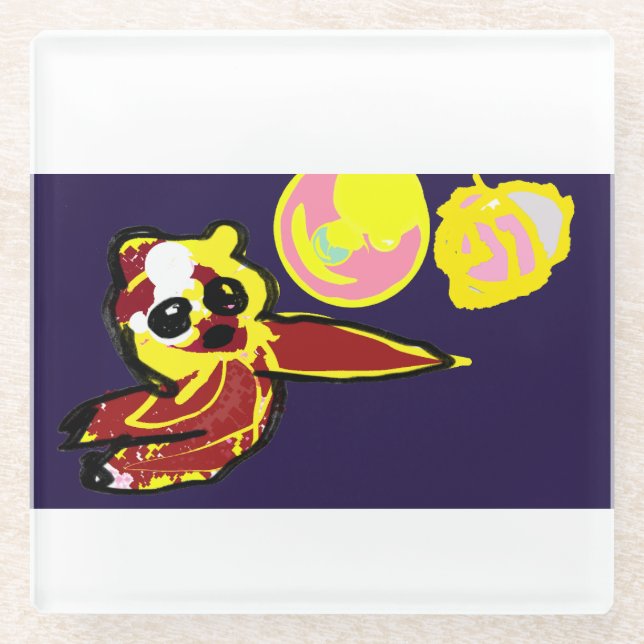 Posavasos De Vidrio La alegría del pulpo (Anverso)