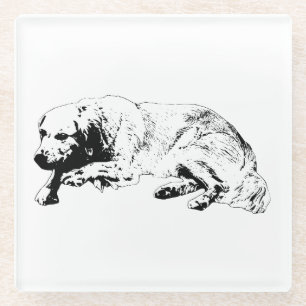 Posavasos De Vidrio La Alfombrilla Ink Dog Añade un Estilo Tranquilo a