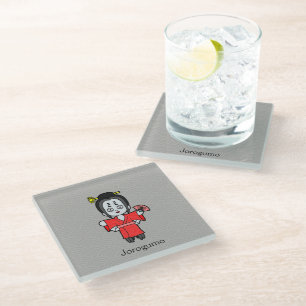 Posavasos De Vidrio La araña japonesa Jorogumo: Personalizado Yokai