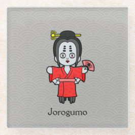 Posavasos De Vidrio La araña japonesa Jorogumo: Personalizado Yokai