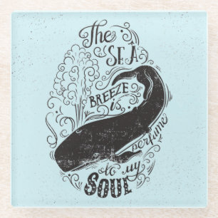 Posavasos De Vidrio La brisa de mar es perfume