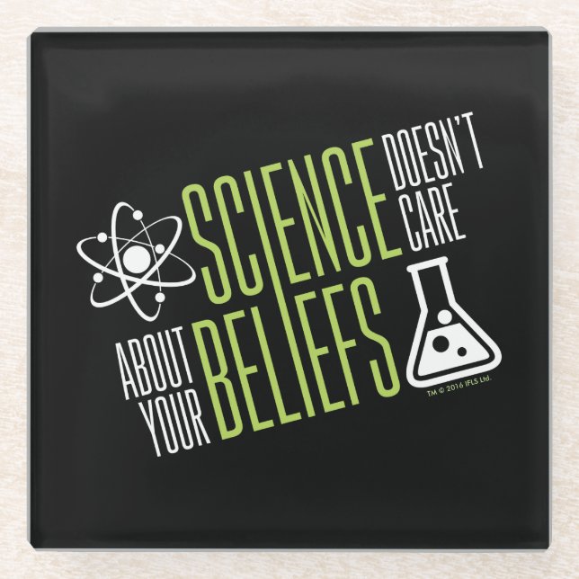 Posavasos De Vidrio La ciencia no cuida (Anverso)