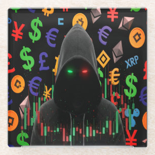 Posavasos De Vidrio La Colección The Trader Dream de Gráficos de Velas