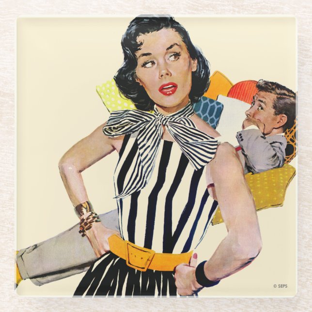 Posavasos De Vidrio La Dama Fue Insultada (Anverso)