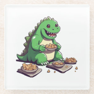 Posavasos De Vidrio La dieta de los dinosaurios mañana