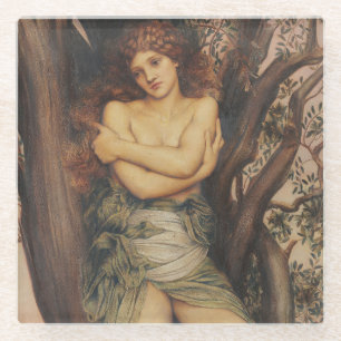 Posavasos De Vidrio La Dríada (Ninfa del Árbol) (por Evelyn De Morgan)