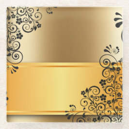 Posavasos De Vidrio La elegancia de los tonos dorados