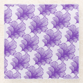 Posavasos De Vidrio La elegante montaña cruda de Petal púrpura