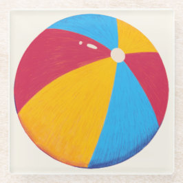 Posavasos De Vidrio La elegante montaña de cristal de la bola de playa