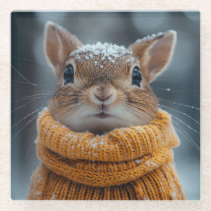Posavasos De Vidrio La escayola de la ardilla de invierno