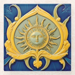 Posavasos De Vidrio La escoria de la cara de sol vintage