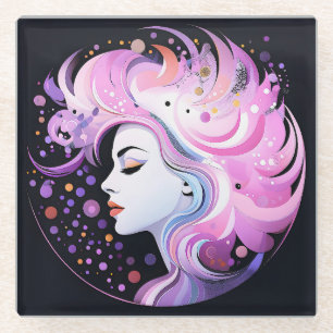 Posavasos De Vidrio "La esencia de la elegancia" Belleza femenina
