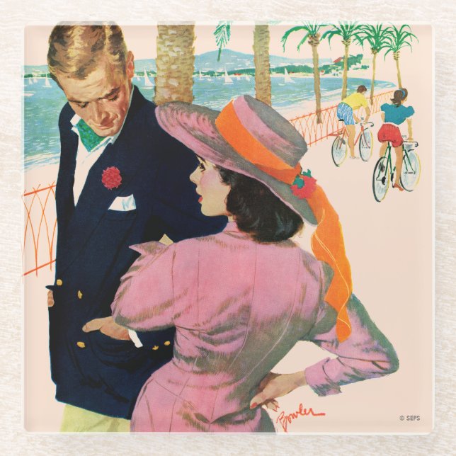 Posavasos De Vidrio La estrategia del amor (Anverso)