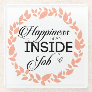 Posavasos De Vidrio La Felicidad Es Una Esposa De Trabajo Interior