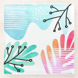 Posavasos De Vidrio La forma Minimalista del botón deja el arte de la 