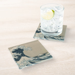 Posavasos De Vidrio La gran ola de Kanagawa