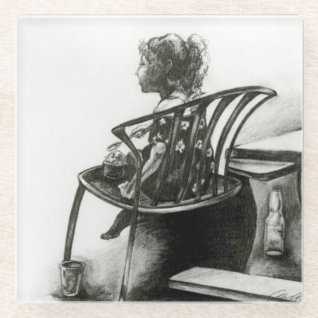 Posavasos De Vidrio La imaginación alimenta mi realidad (Anverso)