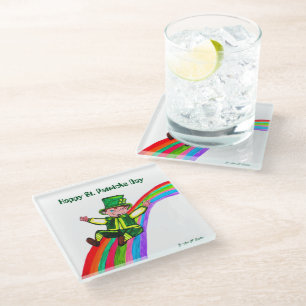 POSAVASOS DE VIDRIO LA LLUVIA DE LA LEPRECHAUN