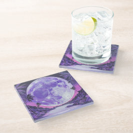 Posavasos De Vidrio La Luna Imposible-